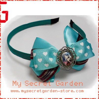 Vocaloid 初音ミク Miku Hatsune Anime Cabochon Hair Bows ( Hair Clip or Hair Band ) #1